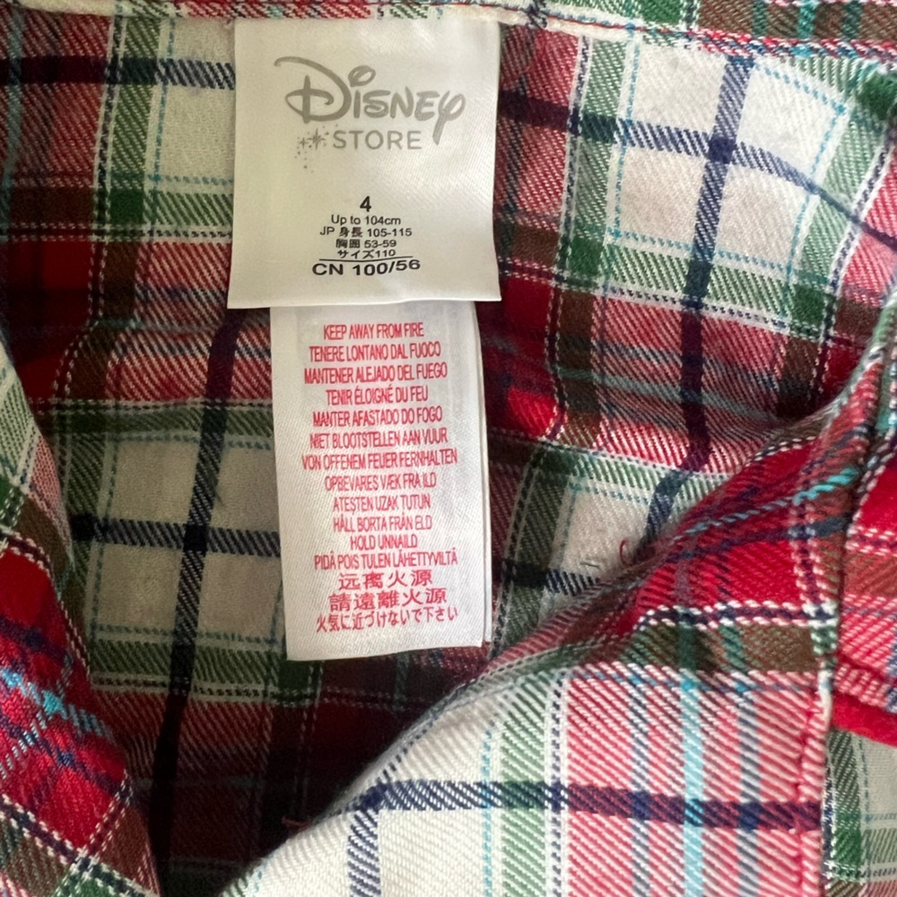 Disney Boys Christmas Pajamas Plaid Mickey Mouse & Pluto - Picture 4 of 4